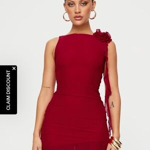 Red Sleeveless Dress princess polly